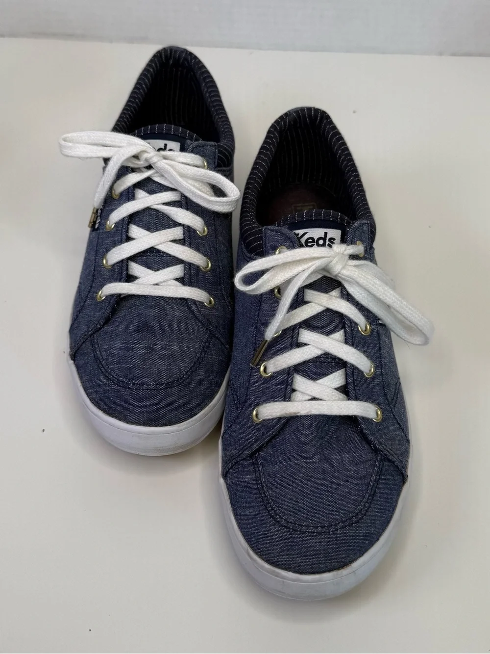 Keds Center III Textile Lace Up Women's Denim Chambray Shoes Sneakers Size 7.5